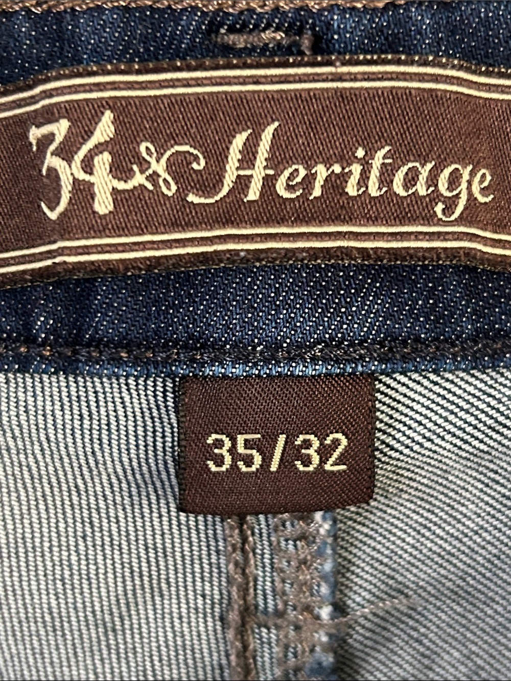 34 Heritage Men's Dark Wash Denim Cotton Blend Straight-Leg Jeans - Picture 6 of 9